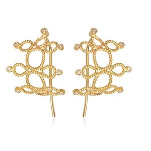 Christina Soubli, for Twist Jewelry, Seattle. 18K looped diamond Hoop Earrings.